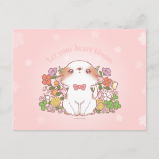 Carte Postale Fleurs de mochi mignonnes personnalisées et kawaii