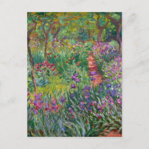 Carte Postale fleurs de monet vintage le-jardin-d-iris-a-giverny