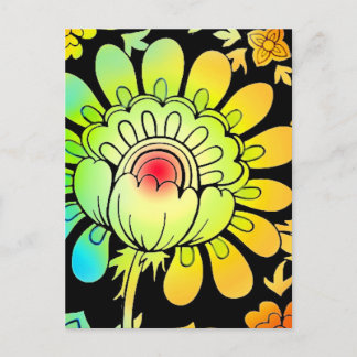 Carte Postale Fleurs de néon