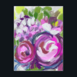 Carte Postale Fleurs de peinture à l'huile<br><div class="desc">Le tableau a été peint au format numérique ipad.</div>