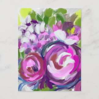 Carte Postale Fleurs de peinture à l'huile