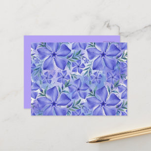 Carte Postale Fleurs de Pervenche Bleu Violet Fleurs de Vinca