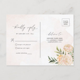 Carte Postale Fleurs de pivoine et d'or RSVP