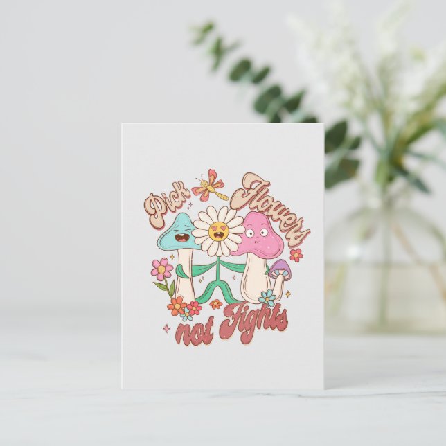Carte Postale Fleurs de prélèvement, pas combats | Champignons e (Debout devant)