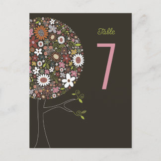 Carte Postale Fleurs de printemps colorées Chic Pop Tree Numéro