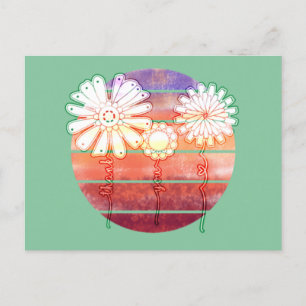 Carte Postale Fleurs de remerciement au coucher du soleil - Cart
