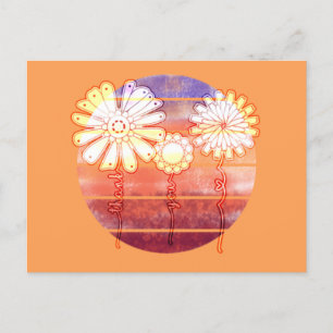 Carte Postale Fleurs de remerciement au coucher du soleil - Cart