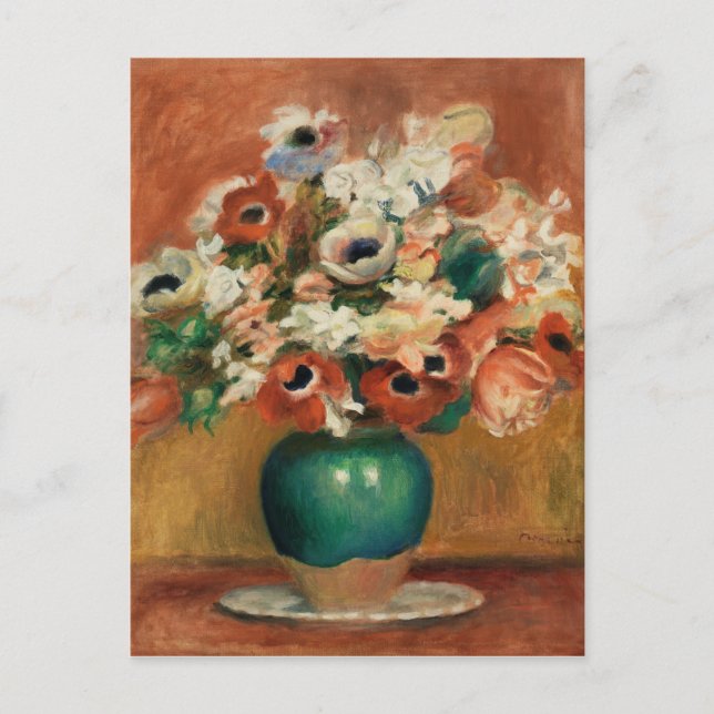 Carte Postale Fleurs de Renoir Impressionist Art Peinture (Devant)