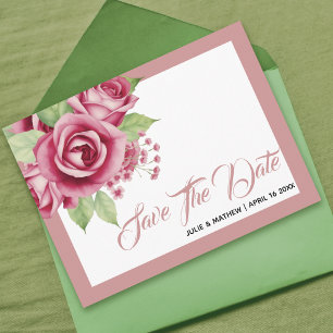Carte Postale Fleurs de rose aquarelle rose poussiéreux Enregist