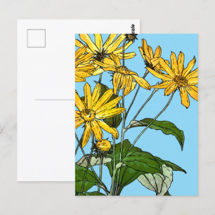 Carte Postale Fleurs de soleil Art Nouveau