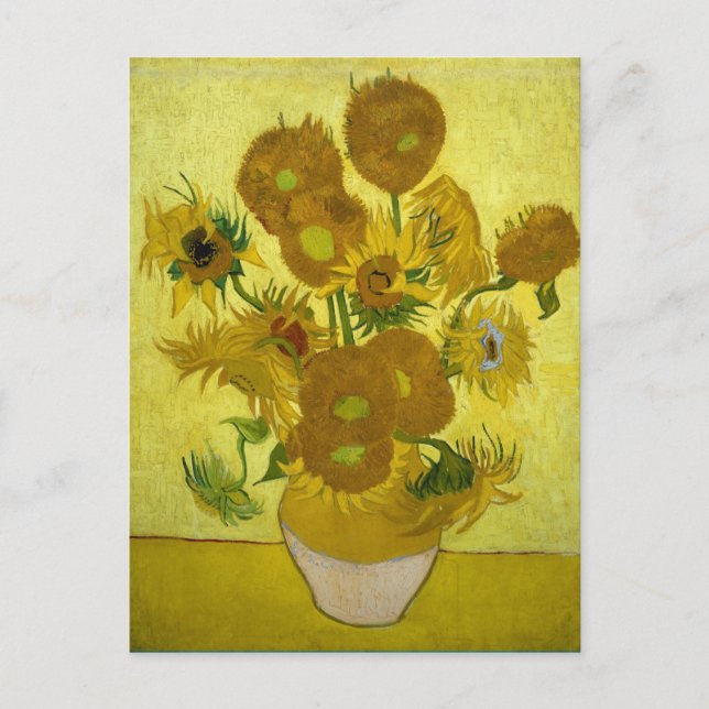 Carte Postale Fleurs de soleil dans un vase (F458) Van Gogh Art (Devant)