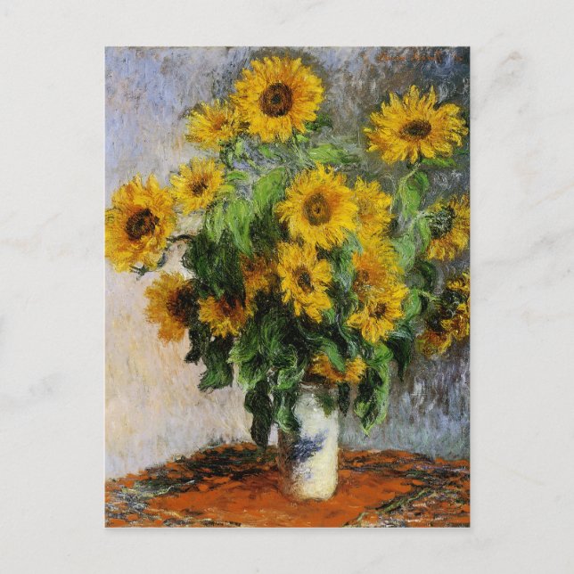 Carte Postale Fleurs de soleil par Monet (Devant)