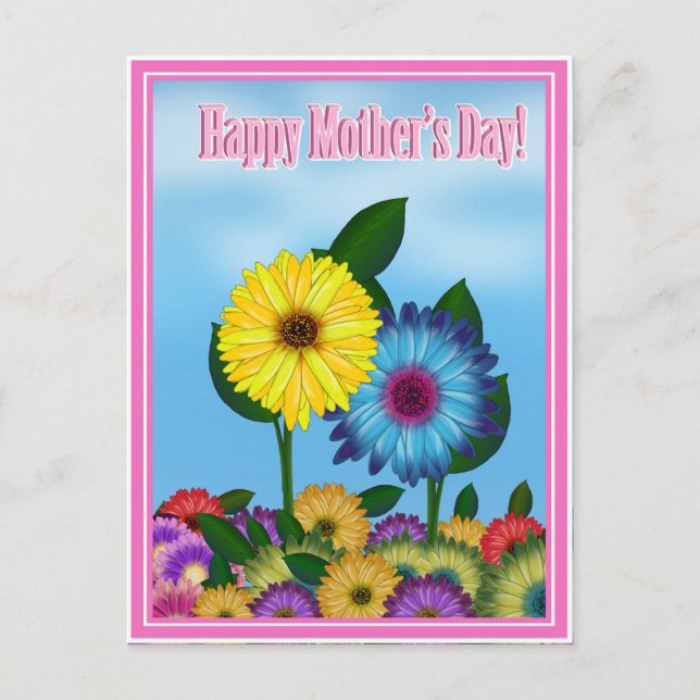 Carte Postale Fleurs de soleil pour maman le jour de la fête des (Devant)