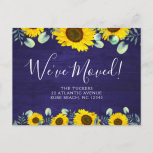 Carte Postale Fleurs de soleil routtes sur bois