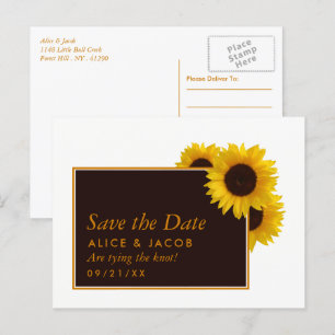 Carte Postale Fleurs de soleil rustiques - Mariage Enregistrer l