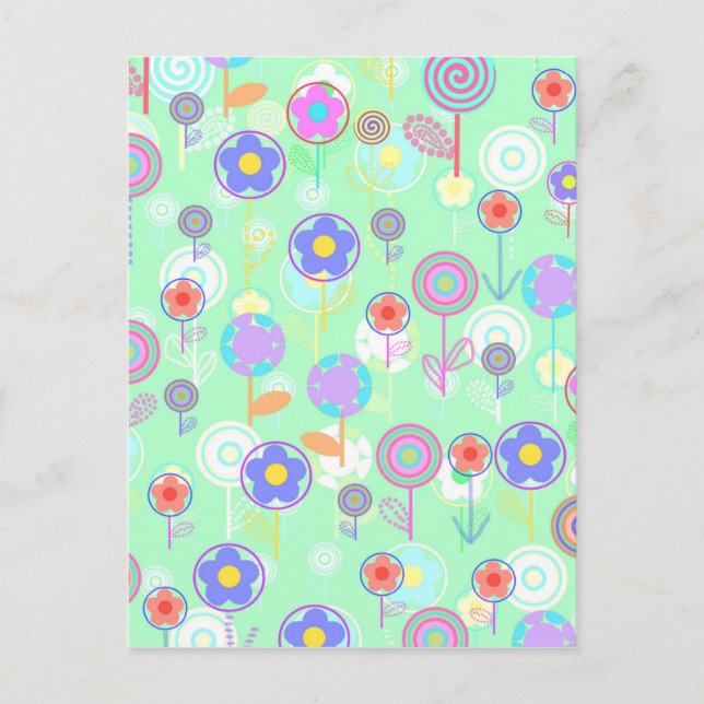 Carte Postale Fleurs de supercalque (Devant)