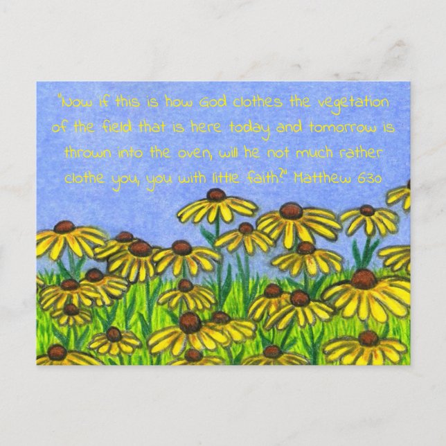 Carte Postale Fleurs de Susans Joués Noirs (Devant)