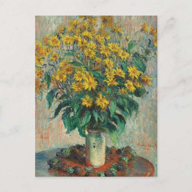 Carte Postale Fleurs de topinambour par Claude Monet (Devant)