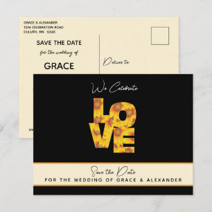 Carte Postale Fleurs de tournesol noires toile de fond Mariage E