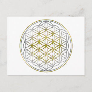 Carte Postale FLEURS DE VIE / Blume des Lebens - BiColor