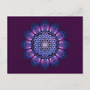 Carte Postale FLEURS DE VIE / Blume des Lebens - Mandala II