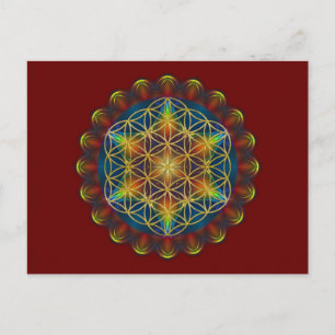 Carte Postale FLEURS DE VIE / Blume des Lebens - Mandala III