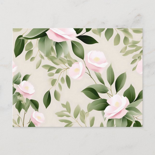 Carte Postale Fleurs délicates d'aquarelle motif eucalyptus (Devant)