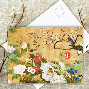 Carte Postale Fleurs des quatre saisons, Saito Ippo, Art asiatiq