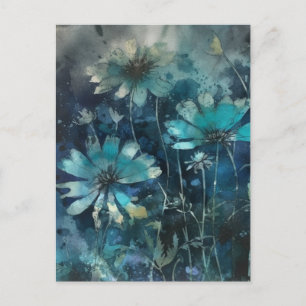 Carte Postale Fleurs d'été bleues