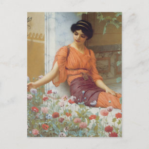 Carte Postale Fleurs d'été par John William Godward