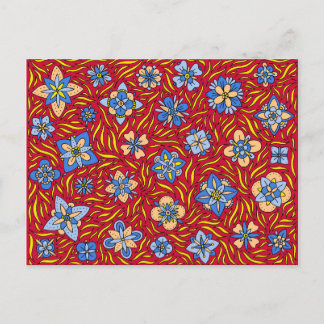 Carte Postale Fleurs d'été Rouge