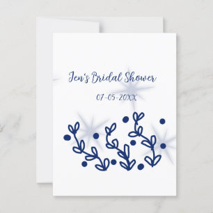 Carte Postale Fleurs d'étoiles bleues douche de mariée de luxe r