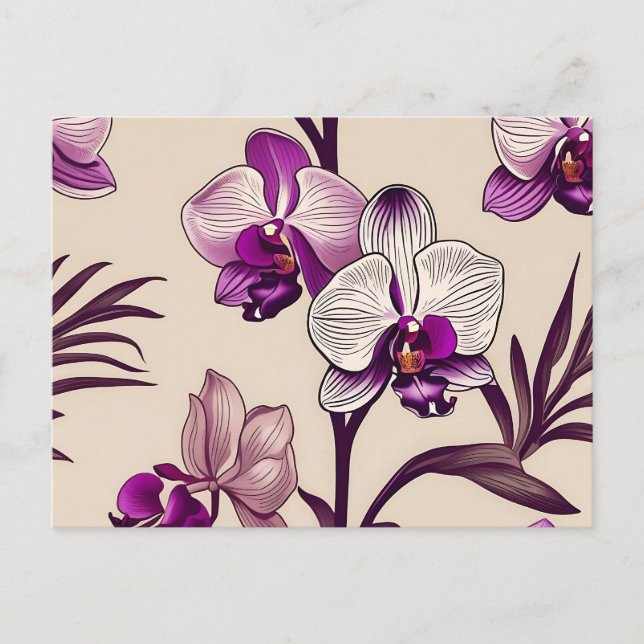 Carte Postale Fleurs d'orchidée violette (Devant)