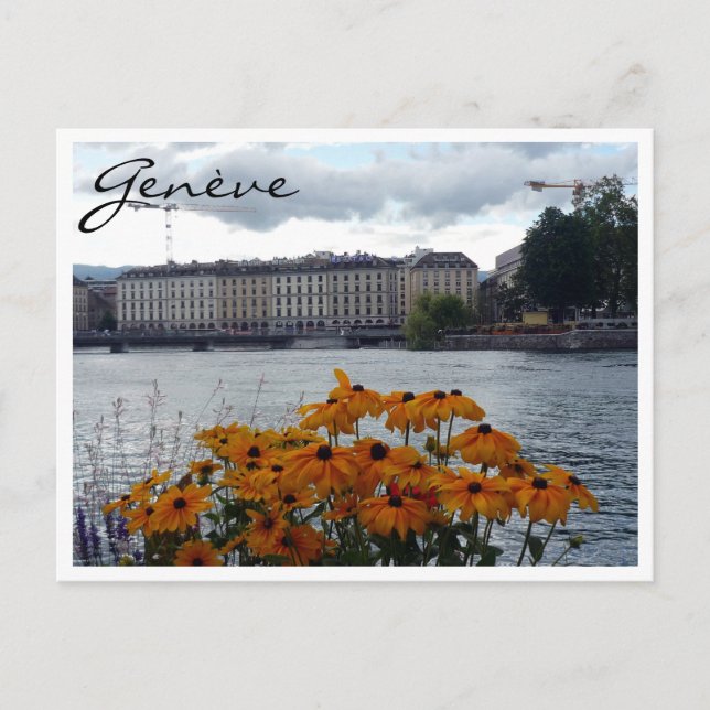 Carte Postale fleurs du lac geneva (Devant)