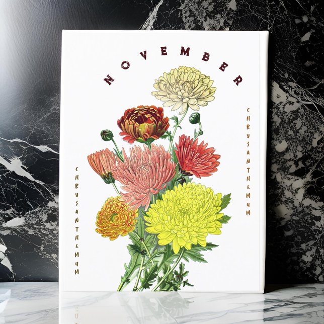 Carte Postale Fleurs du mois de novembre Chrysanthème (Créateur téléchargé)