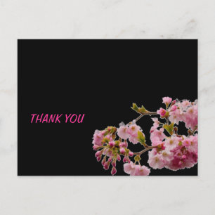 Carte Postale Fleurs en Merci rose