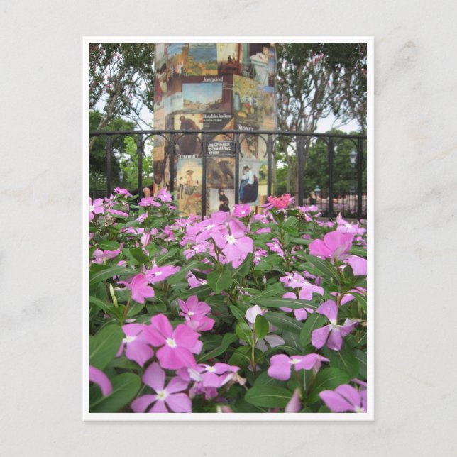 Carte Postale Fleurs et affiches françaises (Devant)