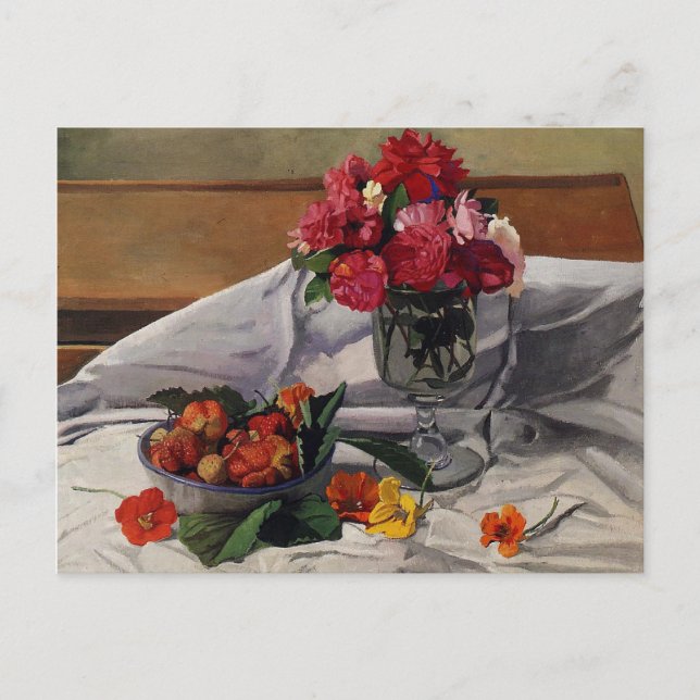 Carte Postale Fleurs et fraises par Felix Vallotton, (Devant)