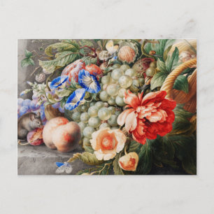 Carte Postale Fleurs et fruits de vie morte Art classique