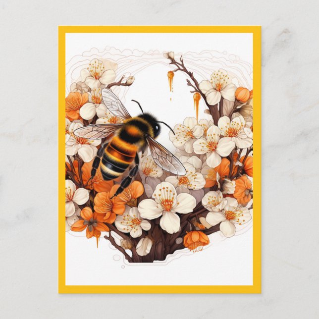 CARTE POSTALE FLEURS ET L'ABEILLE (Devant)