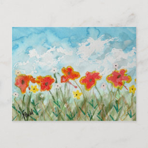 Carte Postale Fleurs et nuages lumineux de printemps