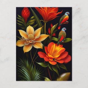 Carte Postale Fleurs et oiseaux tropicaux   Moderne Haeckel