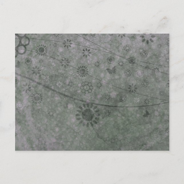 Carte Postale Fleurs et papillons rétro de lavande Abstraits (Devant)