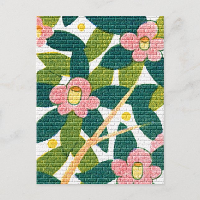 Carte Postale Fleurs et Vignes Élégantes (Devant)