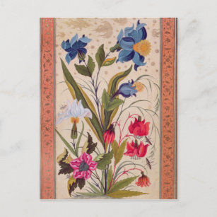 Carte Postale Fleurs exotiques avec insectes