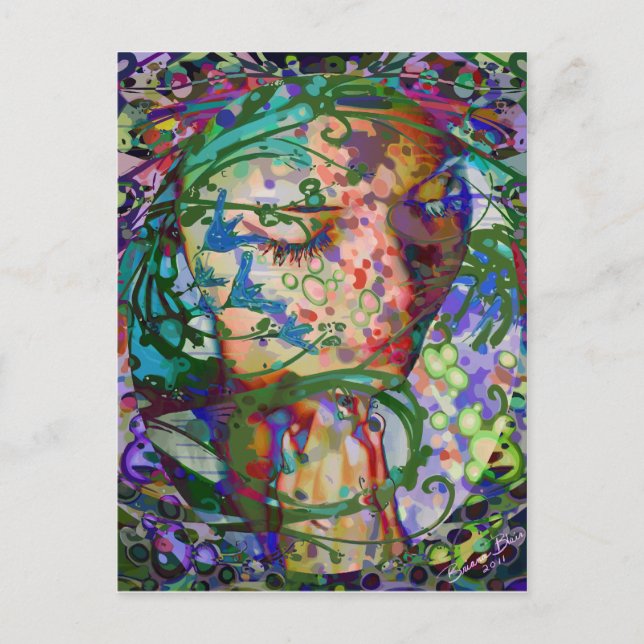 Carte Postale Fleurs Féminines Priant Femme S'épanouir (Devant)