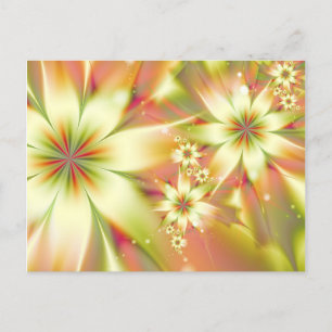 Carte Postale Fleurs florales Abstraites colorées Élégantes Plut