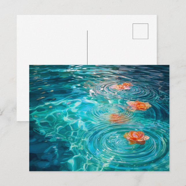 Carte Postale Fleurs flottant sur l'eau  (Devant / Derrière)