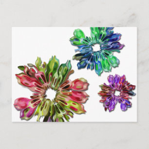 Carte Postale Fleurs fractales abstraites 2D