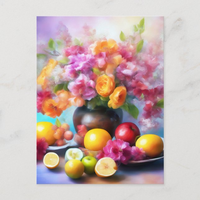 Carte Postale Fleurs fruité art de beauté (Devant)
